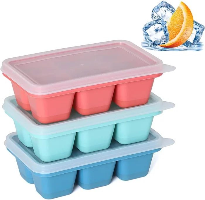 Mini Ice Cube Trays for Freezer 3 Pack Small Ice Cube Trays with Lids 