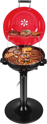 Techwood 1600W Electric BBQ Grill 15 Servings Double Layer Portable Re
