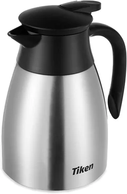 Tiken 34 Oz Thermal Coffee Carafe Stainless Steel Insulated Vacuum Dis