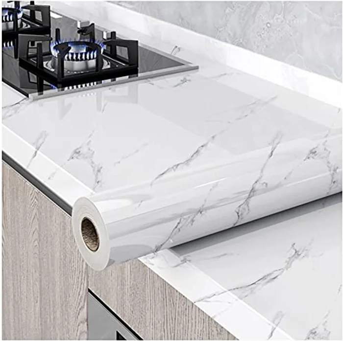 Marble Contact Paper White Peel and Stick Wallpaper 15.8x118 Inches fo