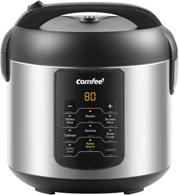COMFEE' Rice Cooker with 6 Functions for 4 Cups Uncooked Rice Perfect 