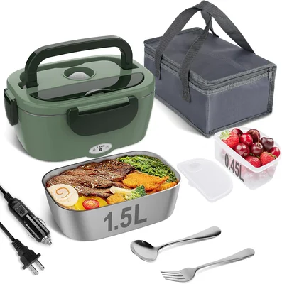Vabaso Electric Lunch Box for Adults 80W Heated Portable Food Warmer 1