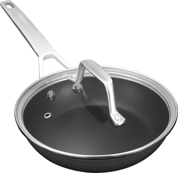 MsMk 8-Inch Small Nonstick Frying Pan with Lid, Egg Omelet Skillet