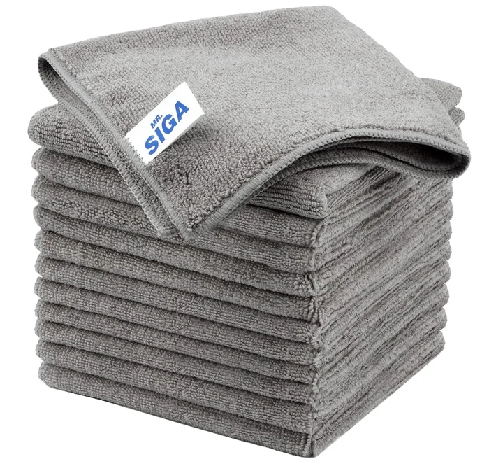 MR.SIGA Microfiber Cleaning Cloths 12 Pack Deliver Streak Free Results