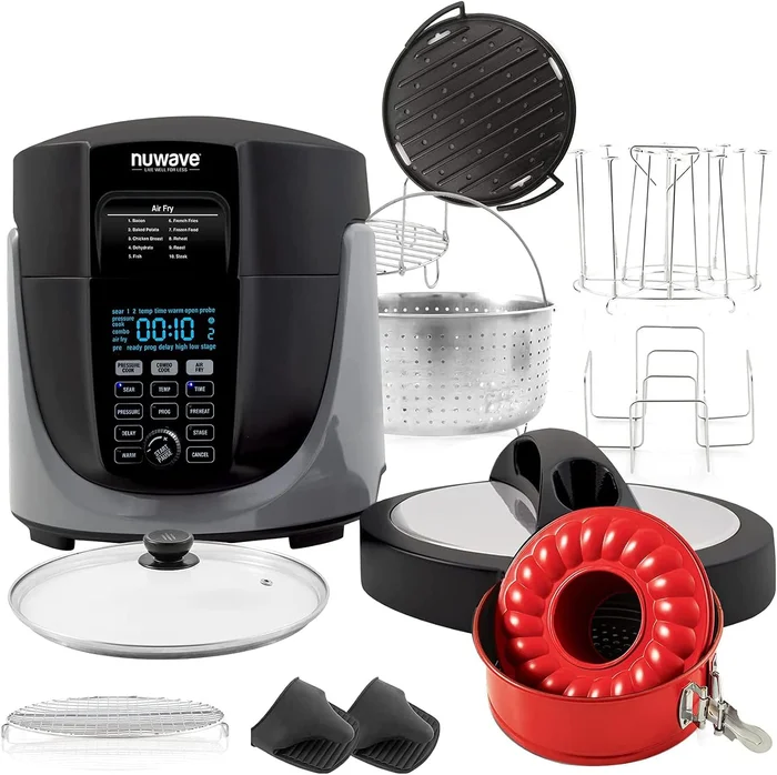 Nuwave Duet Pressure Cooker Air Fryer Grill Combo Deluxe Stainless Ste