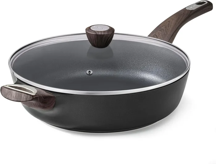 SENSARTE 12 Inch Nonstick Frying Pan Skillet with Lid 5 Qt Deep Saute 