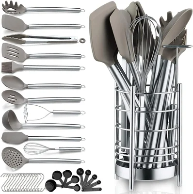 Berglander 38-Piece Non-Stick Silicone Cooking Utensils Set Kitchen To
