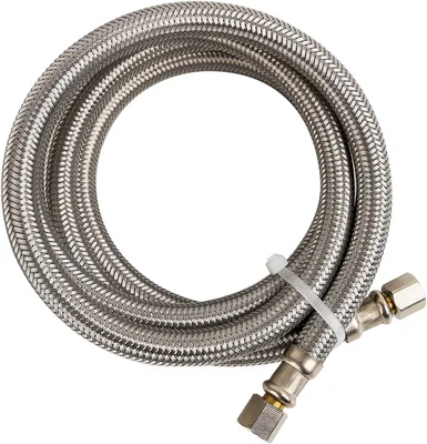 5FT Flexible Braided Stainless Steel Ice Maker Connector with 1/4 Inch