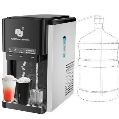 NUNET 3-in-1 Ice Maker Water Dispenser Countertop 44lbs/Day for Home a
