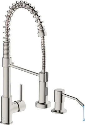 Kitchen Faucet with Soap Dispenser, Single Handle Stainless Steel Kitc