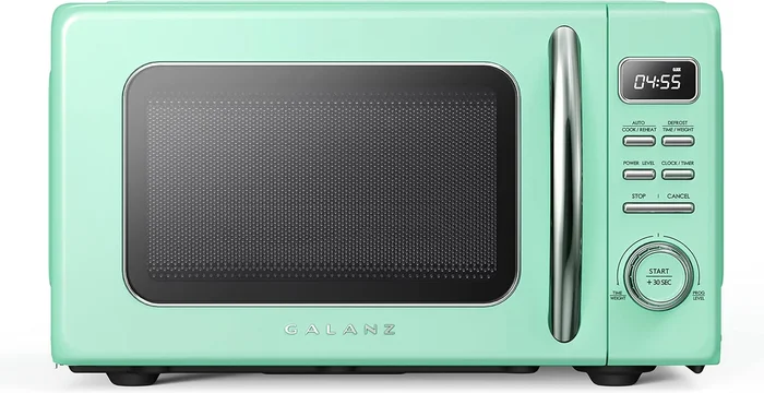 Galanz 1.1 Cu Ft Retro Countertop Microwave with Auto Cook, Defrost, Q