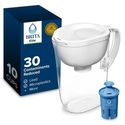 Brita Large 10-Cup Elite Water Filter Pitcher WQA NSF/ANSI Certified R