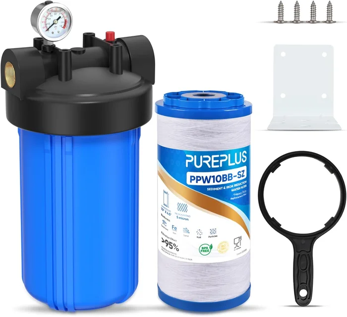 PUREPLUS 1-Stage Whole House Water Filter Designed for Clean Well Wate