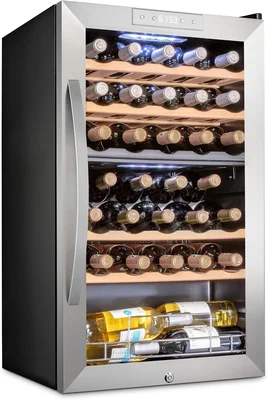 SCHMÉCKÉ 33 Bottle Dual Zone Wine Cooler Refrigerator with Lock, Large