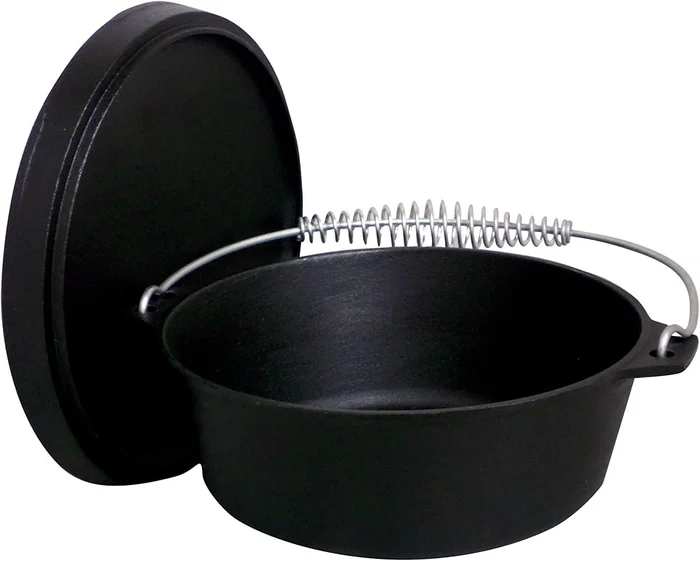 King Kooker 16 Qt Seasoned Cast Iron Dutch Oven with Cast Iron Lid Bla