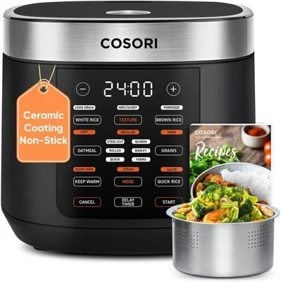 Cosori Rice Cooker 10 Cup with Fuzzy Logic and Ceramic Coating Inner P