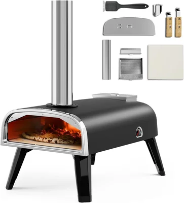 aidpiza Portable Stainless Steel Wood Fired Pizza Oven Outdoor 12 Inch