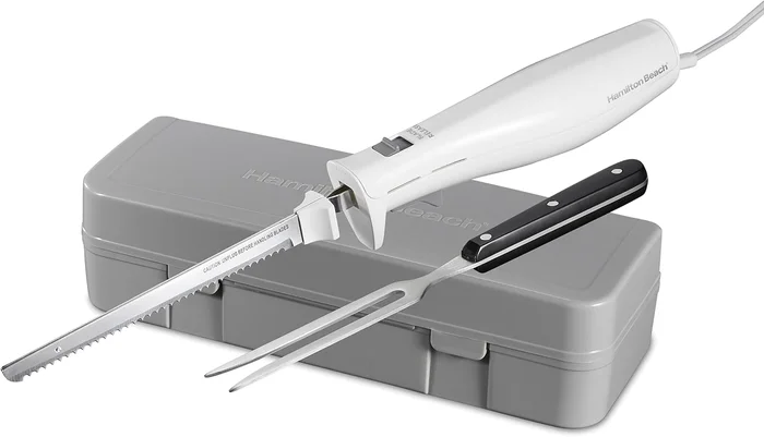 Hamilton Beach Electric Knife Set with Serrated Blades, Storage Case a