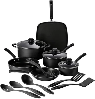 Tramontina Primaware 15-Piece Non Stick Pots and Pans Set Storm Finish