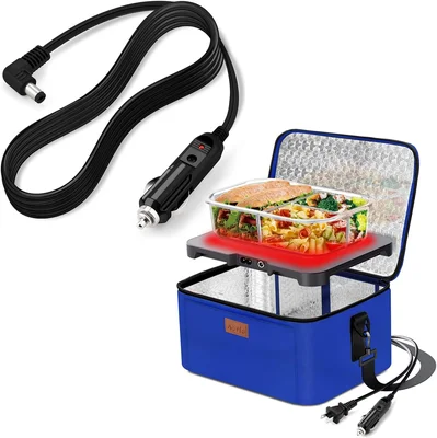 Aotto Portable Food Warmer 12V 24V 110V 3-In-1 Mini Personal Oven 12V 