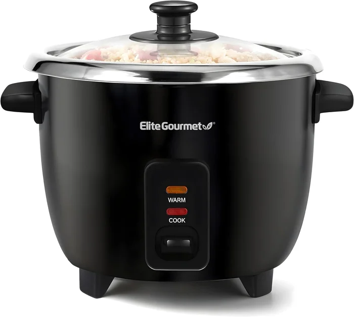 Elite Gourmet ERC006SS 6 Cup Electric Rice Cooker with Stainless Steel