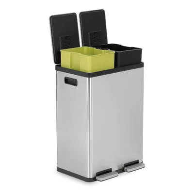 SIMPLI-MAGIC 60 Liter / 16 Gallon Rectangular Hands-Free Dual Compartm