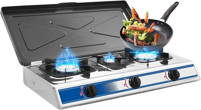 Propane Gas Cooktop 3 Burner Gas Stove Portable Gas Stove Stainless St