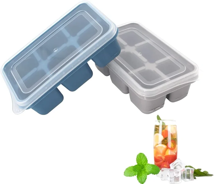 Ice Cube Trays 2 Pack Mini Size Silicone Ice Cube Molds with Removable