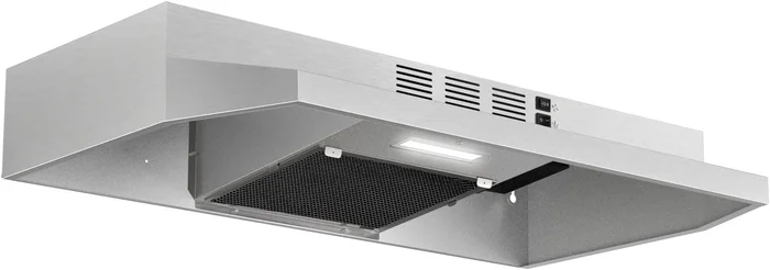 30 Inch Stainless Steel Under Cabinet Range Hood with 280CFM Rocker Bu