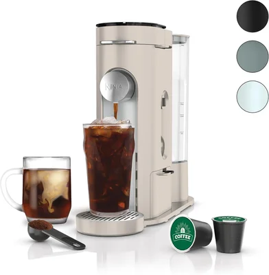 Ninja Pods & Grounds Iced Coffee Maker K-Cup Pod Compatible for Hot an
