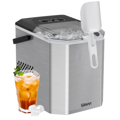 Silonn Ice Maker Countertop Stainless Steel Portable Ice Machine with 
