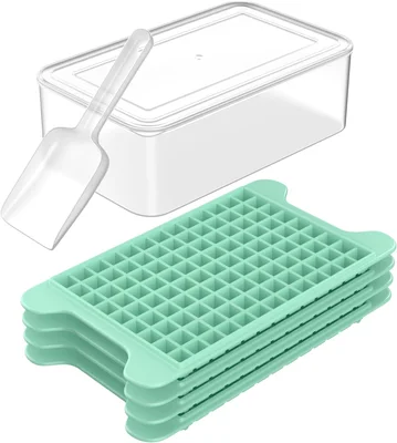 Mini Ice Cube Tray for Freezer FDDBI Small Ice Trays with Bin 117x4pcs