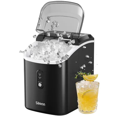 Silonn Nugget Ice Maker Countertop, Chewable Pellet Ice Machine with S