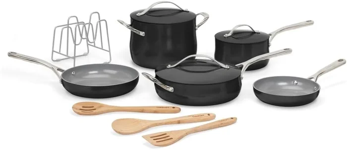 Cuisinart Ceramic Cookware Set Nonstick 12 Piece Pots and Pans Set Eve