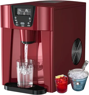 VIDECOR 2-in-1 Countertop Ice Maker with Water Dispenser LED Display 3