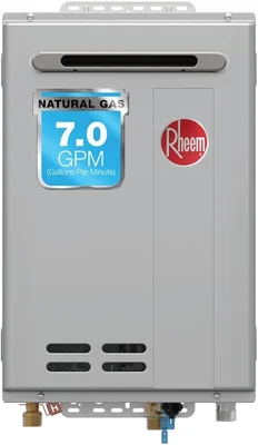 Rheem RTG Series 7.0 GPM Outdoor Natural Gas Tankless Water Heater wit
