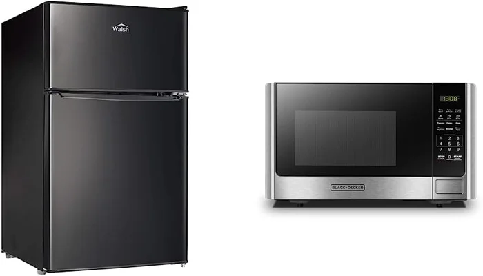 Walsh Compact Refrigerator Dual Door Fridge with Freezer and Microwave