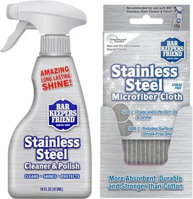 Bar Keepers Friend Stainless Steel Cleaner and Polish Spray with Micro