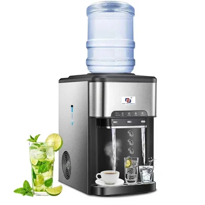 NUNET 3-in-1 Portable Countertop Ice Maker Water Dispenser with 5 Gall