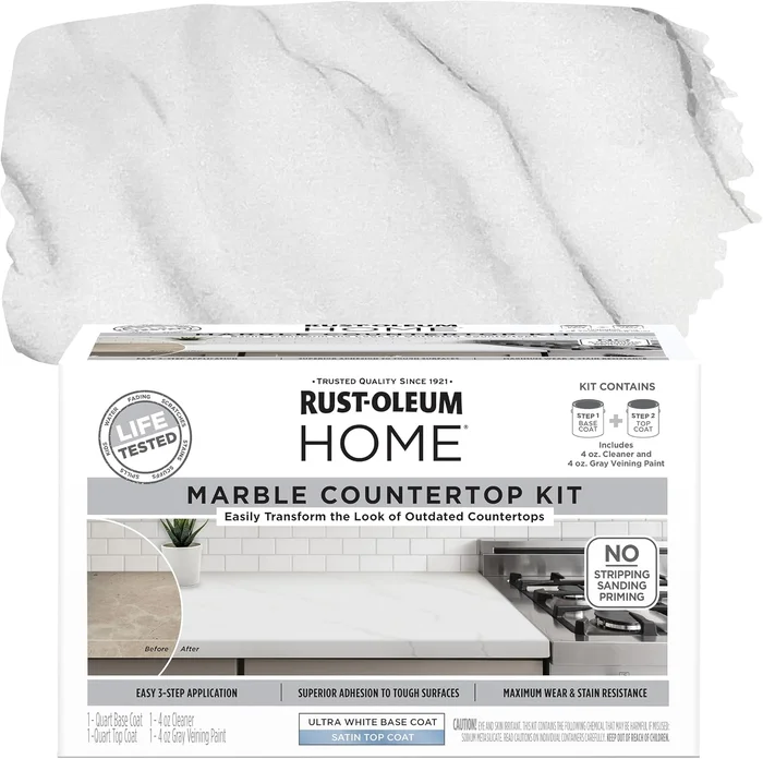 Rust-Oleum Home Marble White Countertop Coating Kit for Kitchen and Ba