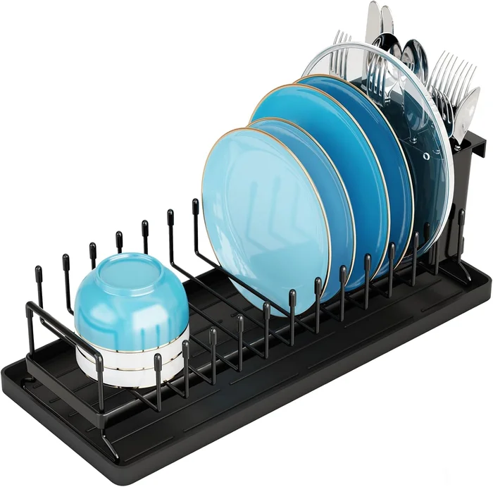 ANTOPY Small Dish Drying Rack - Compact Dish Rack for Kitchen Counter