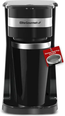 Elite Gourmet EHC114 Personal Single-Serve Compact Coffee Maker Black