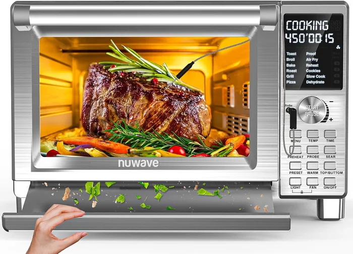 Nuwave Bravo XL Pro Air Fryer Toaster Oven with Improved 100% Super Co