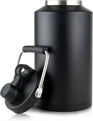 1 Gallon Black Insulated Stainless Steel Water Bottle Keeps Ice 48 Hou