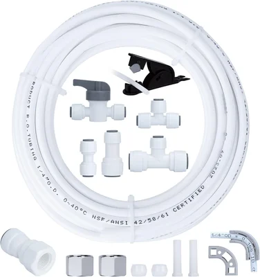 Refrigerator Water Line Kit with 1/4 Water Line for Ice Maker and RO W