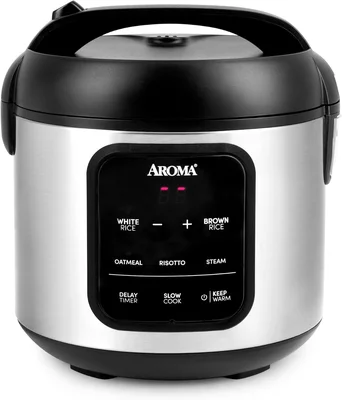AROMA Digital Rice Cooker 4 Cup Uncooked 8 Cup Cooked 2 Qt Steamer Mul