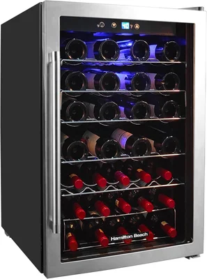 Hamilton Beach HBWF4303 43-Bottle Wine Cooler Fridge Cellar with Curve