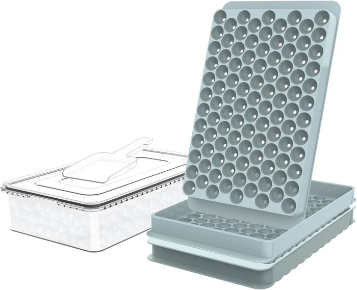 WIBIMEN Mini Ice Cube Trays for Freezer with Lid 0.55 Pebble Ice Maker