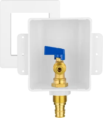 HeSun Ice Maker Outlet Box with 1/2 Inch PEX-A Expansion Inlet and 1/4
