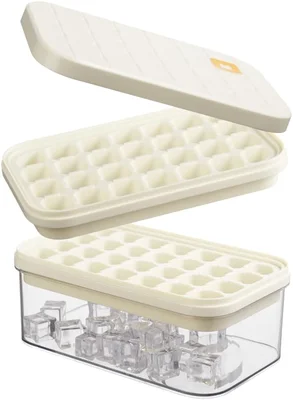 Brigii Ice Cube Tray with Lid Storage Bin 56 Cubes Ice Trays for Freez
